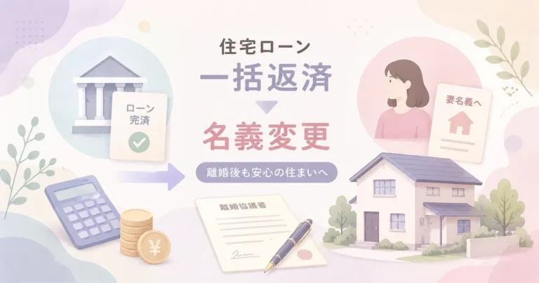 持ち家×離婚　住宅ローンを一括返済～持ち家の名義変更のパターン解説